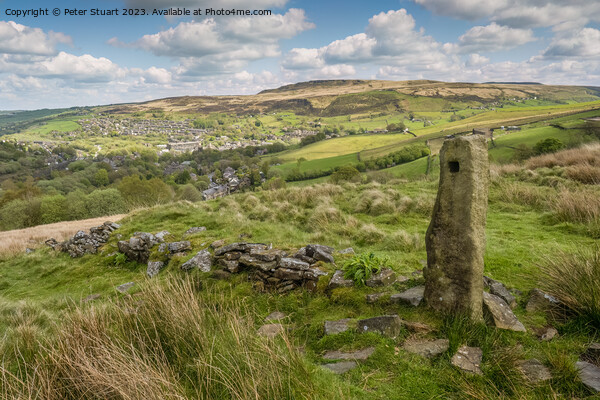 Hill Walkin g on the Pennine Way and Pule Hill abo Picture Board by Peter Stuart