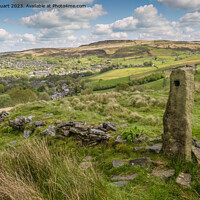 Buy canvas prints of Hill Walkin g on the Pennine Way and Pule Hill abo by Peter Stuart