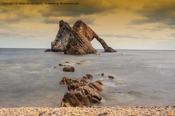Bow Fiddle Rock is a natural sea arch near Portknockie on the no Picture Board by Peter Stuart