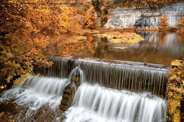 Cresbrook Weir Picture Board by Peter Stuart