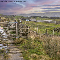 Buy canvas prints of Sign above Todmorden on the Calderdale Way by Peter Stuart
