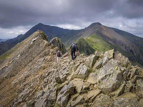  Balance on Crib Goch Picture Board by Peter Stuart