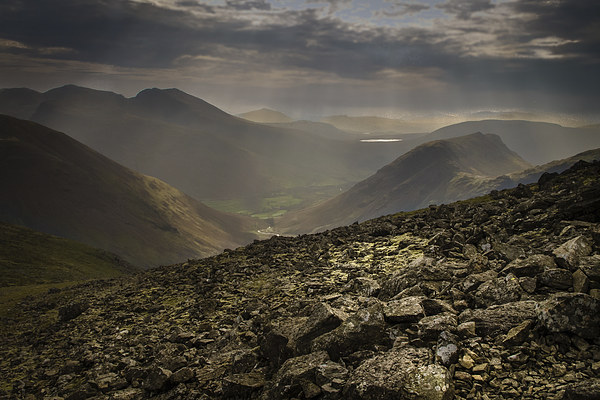  Grey Skies on Mosedale Picture Board by Peter Stuart