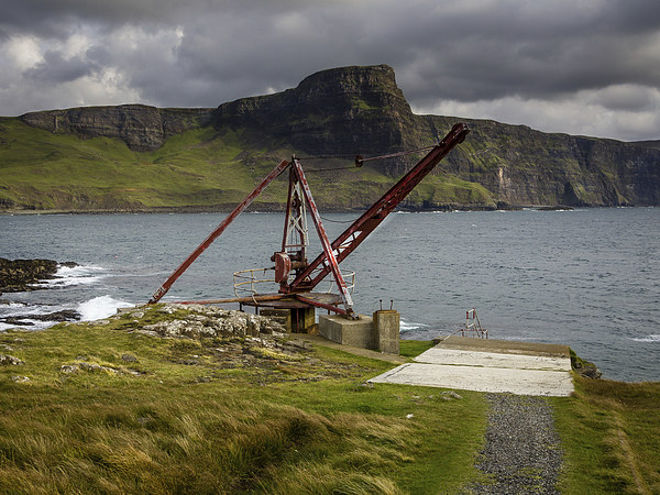  Neist Point Lighthouse Crane Picture Board by Peter Stuart