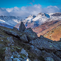 Buy canvas prints of Langdale Pikes in Winter by Peter Stuart
