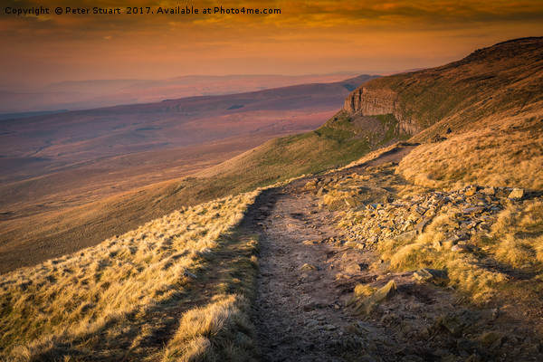 Pen-Y-Ghent Sunset Picture Board by Peter Stuart