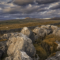 Buy canvas prints of Pen_Y_Ghent from above Langcliffe, North Yorkshire by Peter Stuart