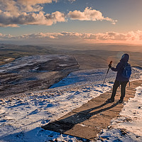 Buy canvas prints of Winter on Pen-Y-Ghent by Peter Stuart