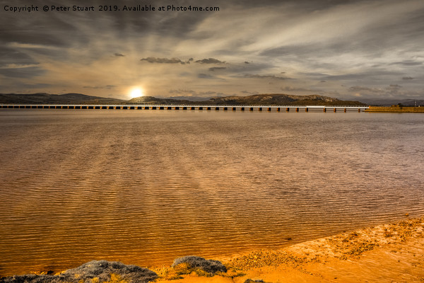Arnside Sunset Picture Board by Peter Stuart