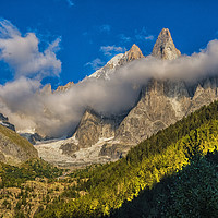 Buy canvas prints of Aiguille du Dru, Chamonix, French Alps by Peter Stuart