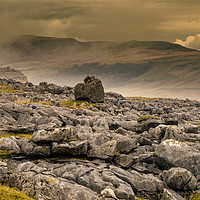 Buy canvas prints of Erratics and Whernside by Peter Stuart