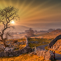 Buy canvas prints of Sunset at Winskill stones by Peter Stuart