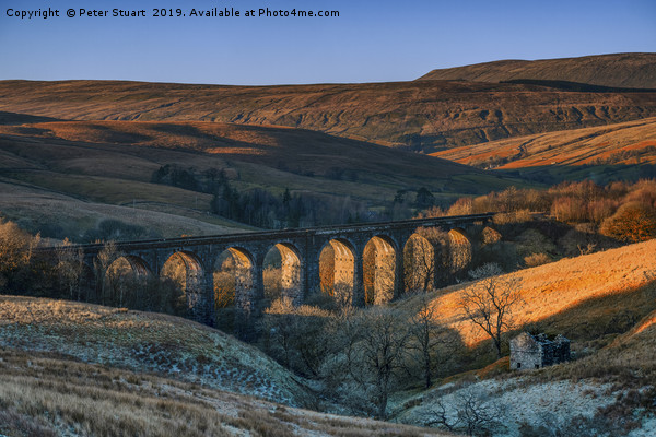 on the Settle Carlisle Railway at Dent Head viaduc Picture Board by Peter Stuart