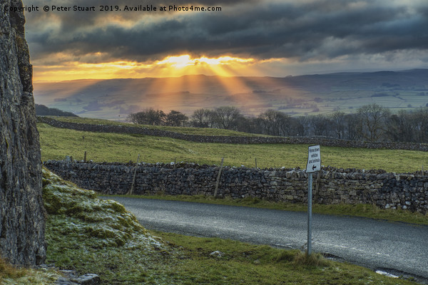 Winskill Sunset near Settle in the Yorkshire Dales Picture Board by Peter Stuart