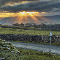 Buy canvas prints of Winskill Sunset near Settle in the Yorkshire Dales by Peter Stuart