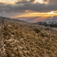 Buy canvas prints of Winskill Sunset above Langcliffe in the Yorkshire  by Peter Stuart