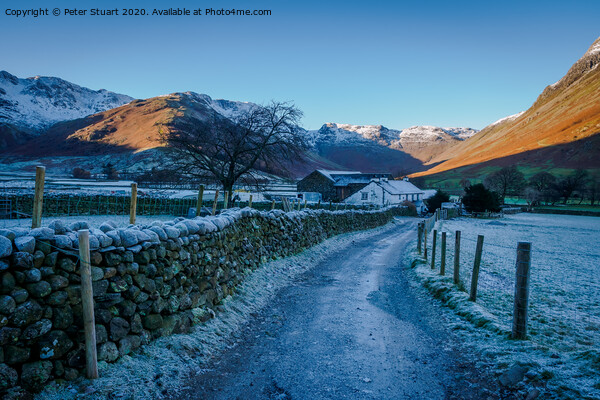 Winter in the Langdale Valley Picture Board by Peter Stuart
