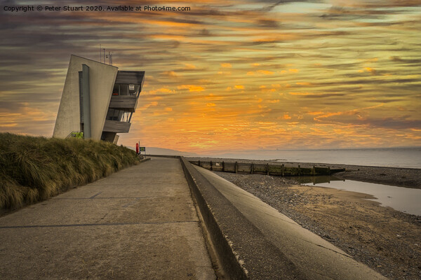 Sunset at Rossall Beach and Watch Tower at Fleetwood, Lancashire Picture Board by Peter Stuart