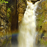 Buy canvas prints of Hollybush Spout waterfall at Ingleton in the Yorks by David Birchall