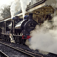 Buy canvas prints of Steam locomotives 51456 and 52322 at Bury. by David Birchall
