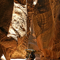 Buy canvas prints of Donkey carriage in the Siq at Petra. by David Birchall