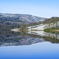 Buy canvas prints of Winter reflections at Ladybower. by David Birchall