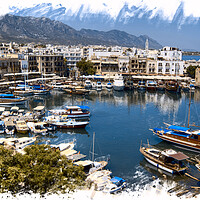 Buy canvas prints of Kyrenia harbour, northern Cyprus. by David Birchall