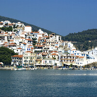 Buy canvas prints of Skopelos town. by David Birchall