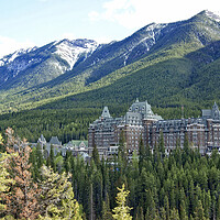 Buy canvas prints of Banff Springs Hotel by David Birchall