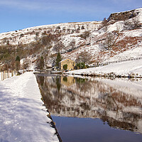 Buy canvas prints of The Rochdale Canal at Summit in winter. by David Birchall