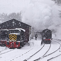 Buy canvas prints of The station yard at Oxenhope. by David Birchall