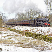 Buy canvas prints of Steam locomotive 45690 Leander by David Birchall