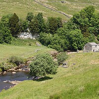 Buy canvas prints of Derelict farmhouse by River Swale. by David Birchall