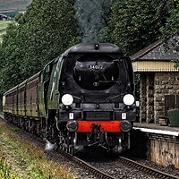 Buy canvas prints of Steam locomotive 34072 257 Squadron by David Birchall
