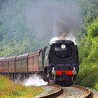 Buy canvas prints of Steam locomotive 34072 257 Squadron. by David Birchall