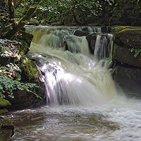 Buy canvas prints of Waterfall at Healey Dell, Lancashire. by David Birchall