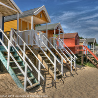 Buy canvas prints of Beach Huts at Wells-Next-The-Sea by David Birchall