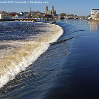 Buy canvas prints of River Shannon Weir at Athlone, Southern Ireland. by David Birchall