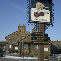 Buy canvas prints of Cat and Fiddle pub, Macclesfield. by David Birchall