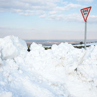 Buy canvas prints of Optimism in Snow, Derbyshire by David Birchall
