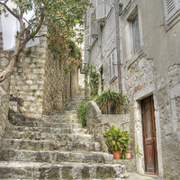 Buy canvas prints of Dubrovnik Old Town Steps by David Birchall