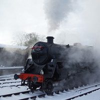 Buy canvas prints of  Snow and Steam by David Birchall