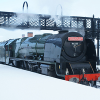 Buy canvas prints of Steam locomotive 46233 Duchess Of Sutherland in sn by David Birchall