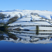 Buy canvas prints of  Winter Reflections at Ladybower by David Birchall