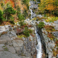Buy canvas prints of  Silver Cascade Waterfall in New Hampshire by David Birchall