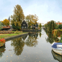Buy canvas prints of Edam Waterway In Autumn  by David Birchall