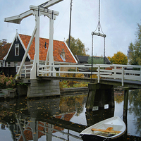 Buy canvas prints of  Dutch Waterway Bridge by David Birchall