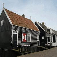 Buy canvas prints of  Wooden Houses In Marken by David Birchall
