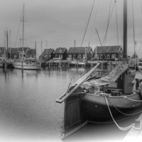 Buy canvas prints of Marken Village and Harbour by David Birchall