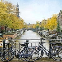 Buy canvas prints of  The Bicycle City of Amsterdam by David Birchall